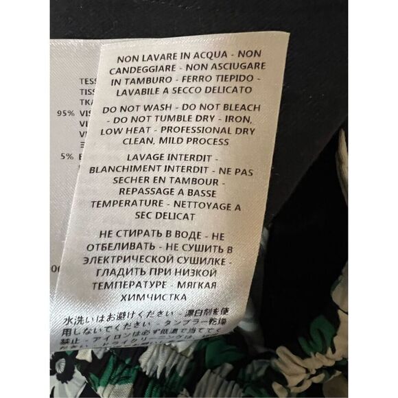 Stella McCartney Green Floral Elastic Back Skinny Viscose Pants w/tapered Ankles - Picture 13 of 16